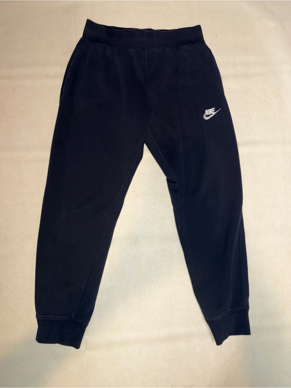 Nike Black Kids Fleece Joggers with White Swoosh